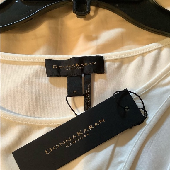 NWT DONNA KARAN CREAM TANK TOP — LOVELY DRAPE! - Picture 4 of 4